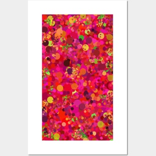 Colorful Pink Red and Gold Circles Abstract Art Pattern Posters and Art